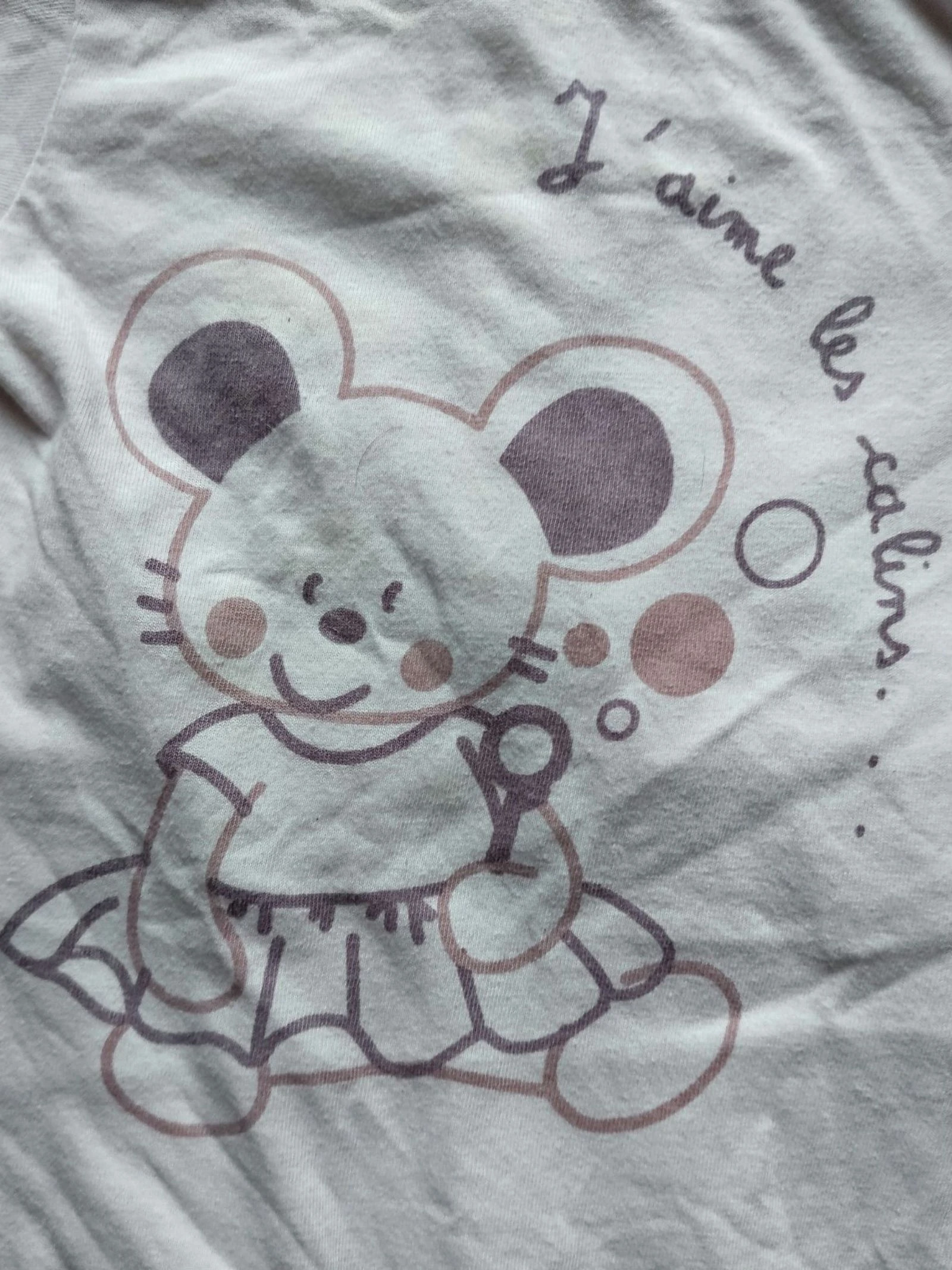 Baby Pajamas Petit Kimbaloo 6 months pale pink small mouse pattern – photo 2